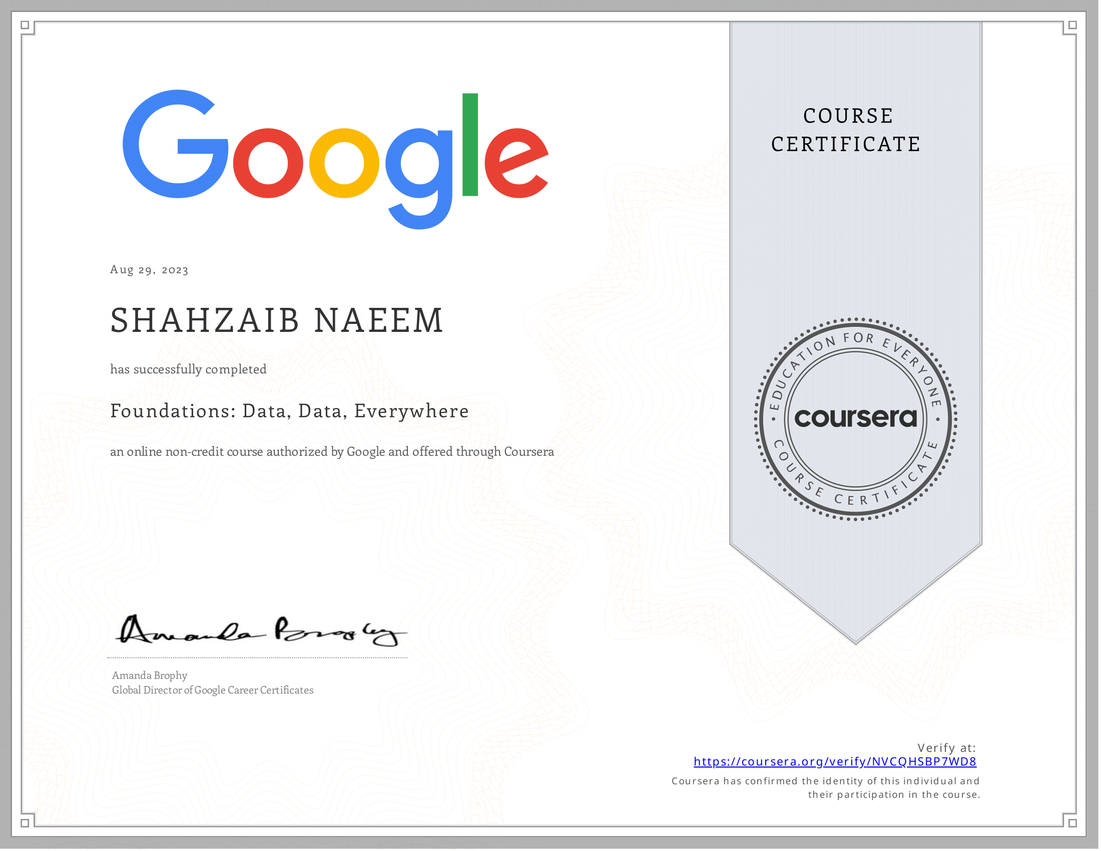 Google Data Analytics Certificate